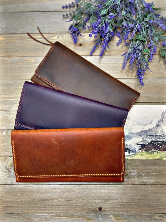 Handmade Genuine Leather Wallet for Women, Custom Authentic Slim Wallet for Women, Personalized Wallet, Leather Cardholder and Wallet Gift